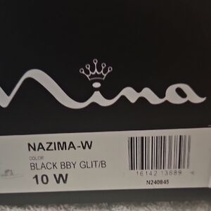 Nina Nazima Black Glitter Shoes